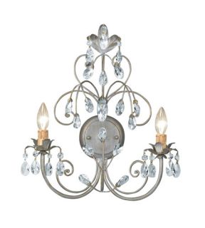 Victoria 2 Light Wall Sconces in Silver Leaf 4922 SL