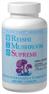 Planetary Herbals   Reishi Mushroom Supreme 650 mg.   100 Tablets Formerly Planetary Formulas