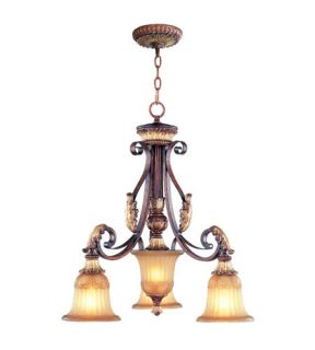 Villa Verona 3 Light Chandeliers in Verona Bronze With Aged Gold Leaf Accents 8573 63