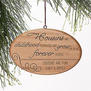 Personalized Family Christmas Ornaments   Special Cousin