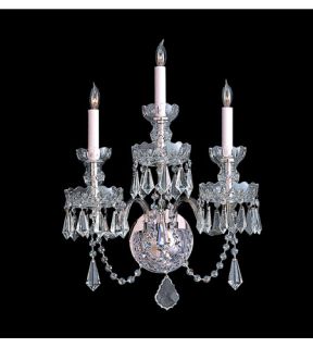 Traditional Crystal 3 Light Wall Sconces in Polished Chrome 5023 CH CL S