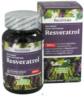 ResVitale   Resveratrol 500 mg.   60 Vegetarian Capsules
