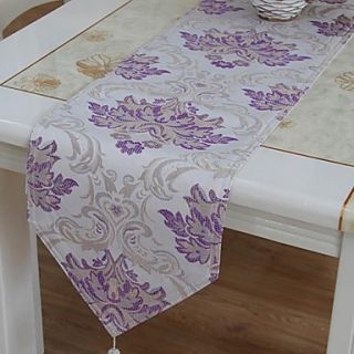 Silver Riche Jacquard Purple Table Runner