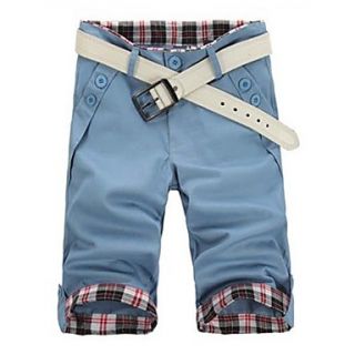 Mens Summer Slim Casual Cropped Pants(Belt Not Included)