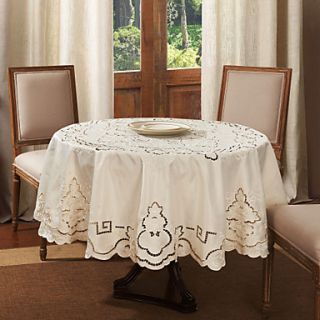 Round Embroidery Polyester Table Cloth