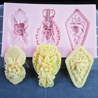 Three Holes Flowers Silicone Mold Fondant Molds Sugar Craft Tools Chocolate Mould For Cakes