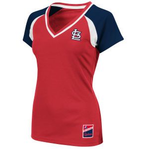 St. Louis Cardinals Majestic MLB Womens Emerald Vneck T Shirt
