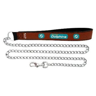 Miami Dolphins Football Leather 3.5mm Chain Leash   L
