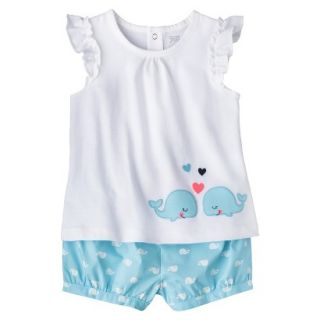 Just One YouMade by Carters Girls 2 Piece Set   White/Light Blue 3T