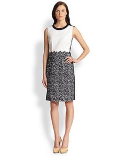 BOSS HUGO BOSS Deleva Embroidered Sheath   Navy Fantasy