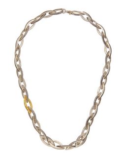 Sterling Silver & 24K Gold Accent Marquis Link Necklace