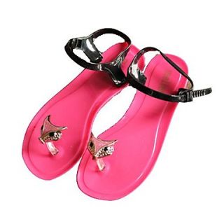 Plastic Womens Flat Heel Sling back Sandals with Buckle Shoes(More Colors)
