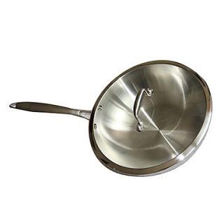 3 layer Dia 12.5 Steel Wok with Cover and Handle, W32.5cm x L59cm x H14cm