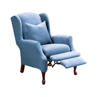 Sure Fit Stretch Piqué 2 pc. Wing Recliner Slipcover, Blue