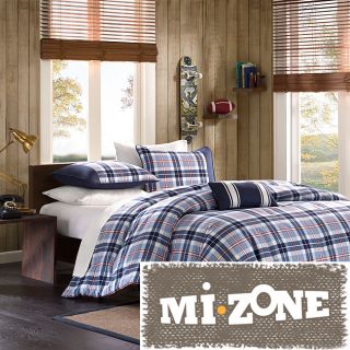 Mizone Alton Plaid Blue 4 piece Comforter Set