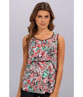 Nine West Graphic Printed Cami w/ Piping Womens Sleeveless (Multi)