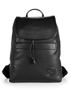 Gucci Leather Backpack   Black