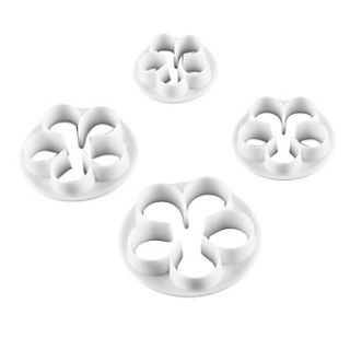 Flower Pattern Cake and Cookie Cutter Mold (4 Pieces)