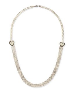 Heart Station Curb Chain Necklace