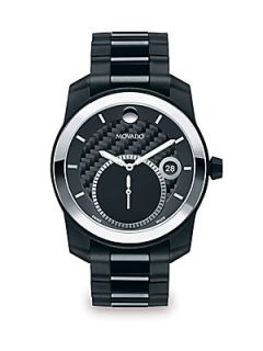 Movado Vizio Stainless Steel Watch   Black Silver