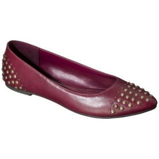 Womens Merona Olena Studded Pointed Toe Ballet Flat   Red 7