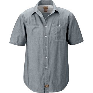 Gravel Gear Chambray Short Sleeve Work Shirt with Teflon   Blue, Large