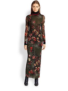 Jean Paul Gaultier Floral Tulle Turtleneck Dress  