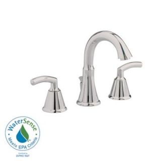 American Standard Tropic 8 in. Widespread 2 Handle Mid Arc Bathroom Faucet in Satin Nickel with Metal Speed Connect Pop Up Drain 7038.801.295