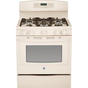 GE 5.6 cu. ft. Gas Range with Self Cleaning Convection Oven in Bisque JGB750DEFCC