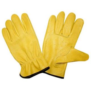Cordova Economy Grade Elk Skin Leather Large Driver Work Keystone Thumb Glove (3 Pack) HD97001/3