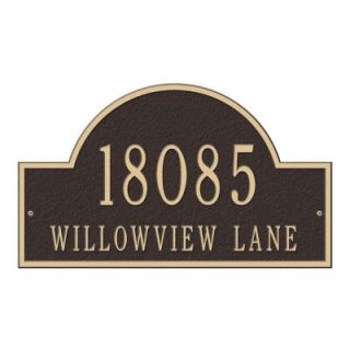 Whitehall Products Arch Bronze/Gold Marker Standard Wall Two Line Address Plaque 1004OG