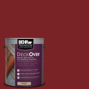 BEHR Premium DeckOver 1 gal. #SC 112 Barn Red Wood and Concrete Paint 500001