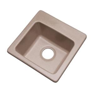 Mont Blanc Westminster Drop in Composite Granite 16x16x7 0 Hole Single Bowl Bar Sink in Desert Sand 17015Q