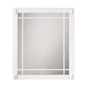 Home Decorators Collection Artisan 30 in. L x 25 1/2 in. W Framed Wall Mirror in White 0532300410