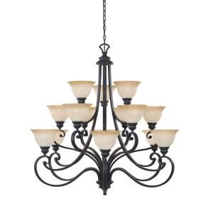 Designers Fountain Monte Carlo 15 Light Hanging Natural Iron Chandelier HC0378