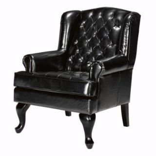 Home Decorators Collection Tufted Black 31 in. W Wing Chair 4451540210