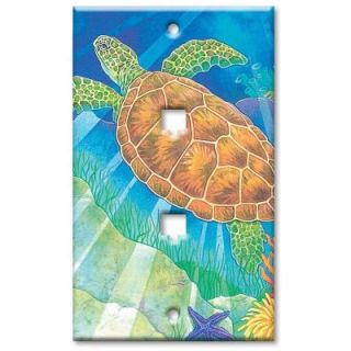 Art Plates Sea Turtle   Double Cat 5 Wall Plate DCAT 109