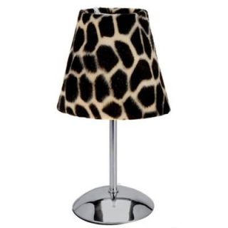 Limelights 11.81 in. Silver Mini Table Lamp with Faux Fur Giraffe Shade LT3024 GRF