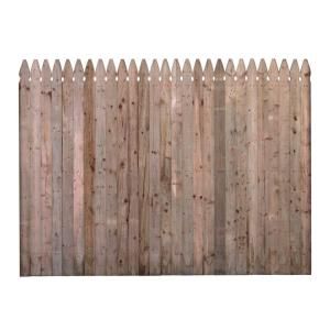 Barrette 6 ft. x 8 ft. Pressure Treated SPF 4 in. French Gothic Stockade Fence Panel 73000446
