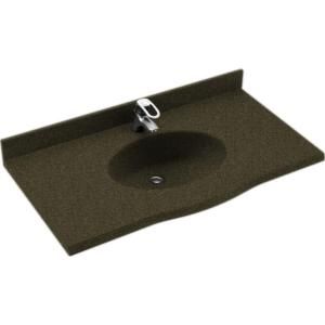 Swanstone Europa 55 in. Solid Surface Vanity Top with Basin in Green Pasture DISCONTINUED EV1B2255 095