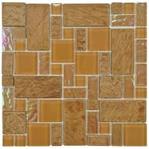 Merola Tile Garden Versailles Peony 11 3/4 in. x 11 3/4 in. x 8 mm Ceramic and Glass Wall Tile GDXGVSPN