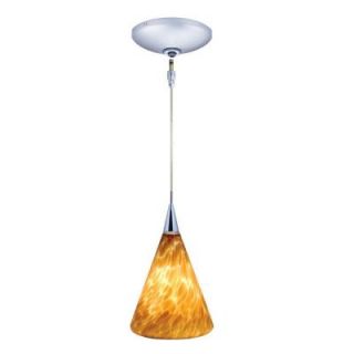 JESCO Lighting Low Voltage Quick Adapt 5.875 in. x 107.125 in. Amber Pendant and Chrome Canopy Kit KIT QAP107 AM/CH B