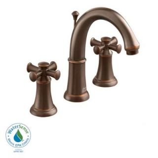 American Standard Portsmouth Single Hole 2 Handle Mid Arc Bathroom Faucet with Speed Connect Drain in Oil Rubbed Bronze 7420.821.224