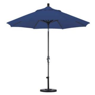 California Umbrella 9 ft. Aluminum Collar Tilt Patio Umbrella in Pacific Blue Olefin GSCU908302 F03
