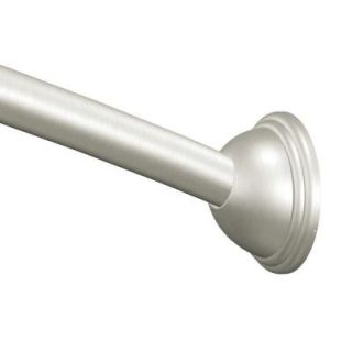 MOEN 60 in. Curved Shower Rod with Pivoting Flanges in Brushed Nickel CSR2165BN