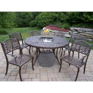 Oakland Living Mississippi 7 Piece Patio Dining Set with Ice Bucket 2205 2012 8 AB