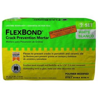 Custom Building Products FlexBond Crack Prevention Mortar White 25 lb. FBW25