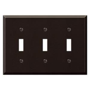 Creative Accents Steel 3 Toggle Wall Plate   Antique Bronze 9AZ103