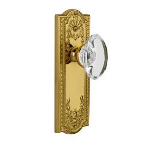 Grandeur Polished Brass Double Dummy Parthenon Plate with Provence Crystal Knob PARPRO 22 PB