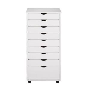 Home Decorators Collection Stanton White 8+1 Drawers Wide Storage Cart 0200610410